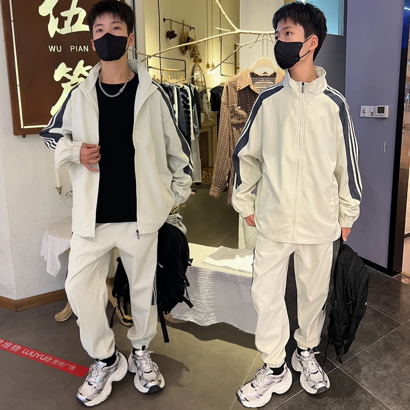 【青少年系列】男大童男生套装运动休闲外套裤子两件套立领春秋学生