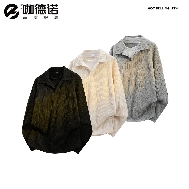 2025春秋新款卫衣男女同款针织V领纽扣纯色日系简约休闲百搭上衣