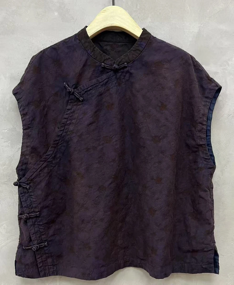 古蘭木 水洗 石墨 国风 提花【背心】