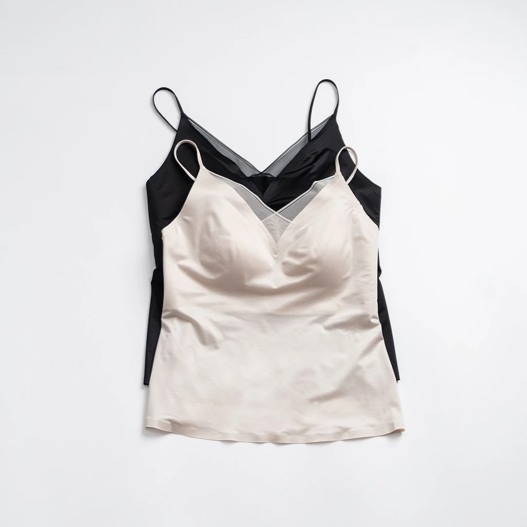 2025早秋新品简约优雅气质修身百搭胸垫一体打底吊带背心JN8370
