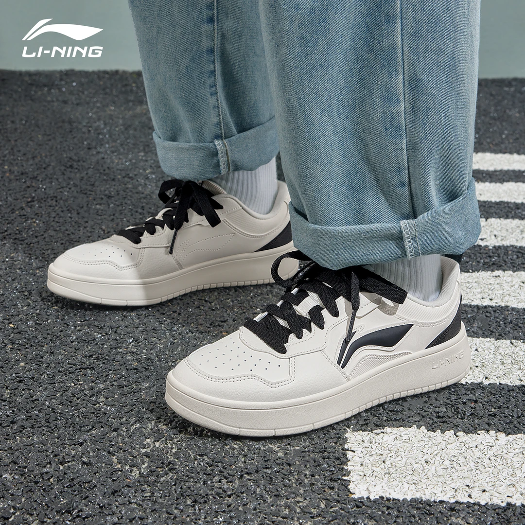 李宁板鞋男鞋初云小白鞋秋季透气2025新款正品防滑耐磨休闲运动鞋