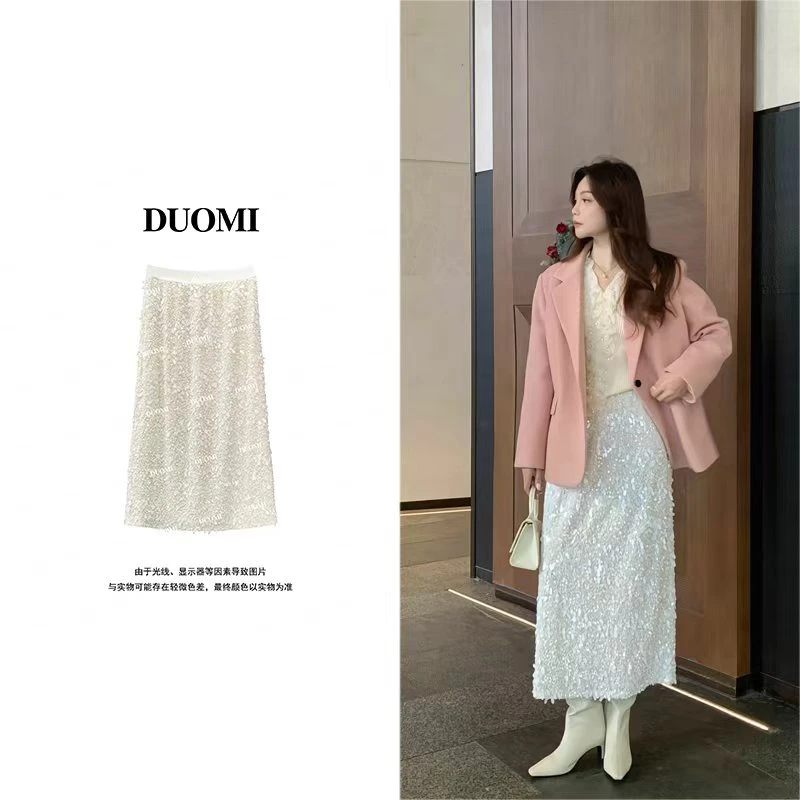 【DUOMI】新款女装百搭时尚通勤设计半身裙女裙D8153