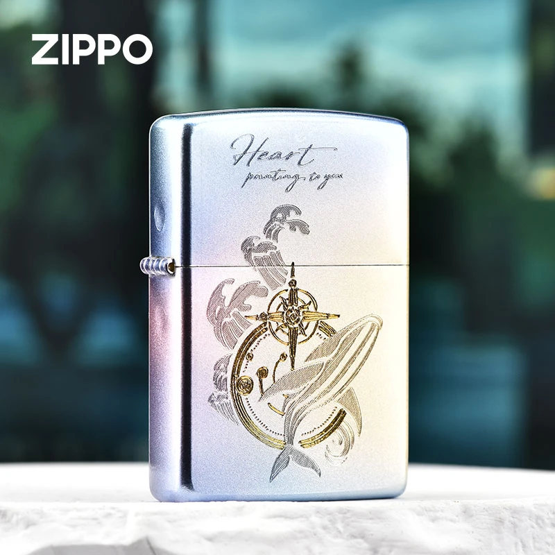 ZIPPO/之宝打火机正版鲸心所向煤油正品创意火机送男朋友礼物DYJ1