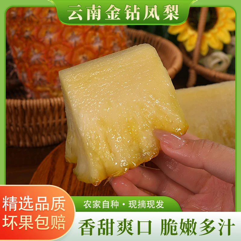 云南金钻凤梨新鲜应季水果农家自种现摘现发甜嫩多汁精选5斤起