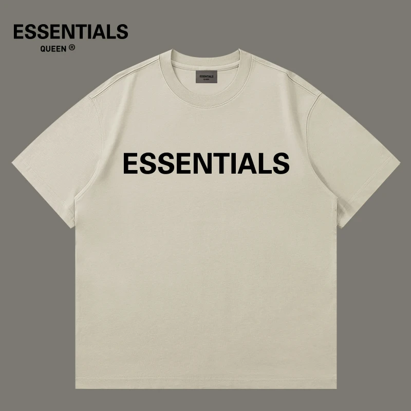 ESSENTIALS QUEEN2025男士夏季印花T恤舒适休闲透气宽松情侣短袖
