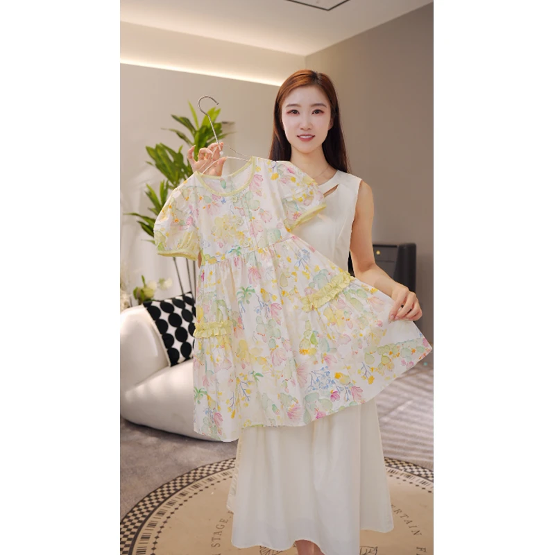 女童连衣裙2025新款中大童女宝宝夏季洋气碎花裙子9792