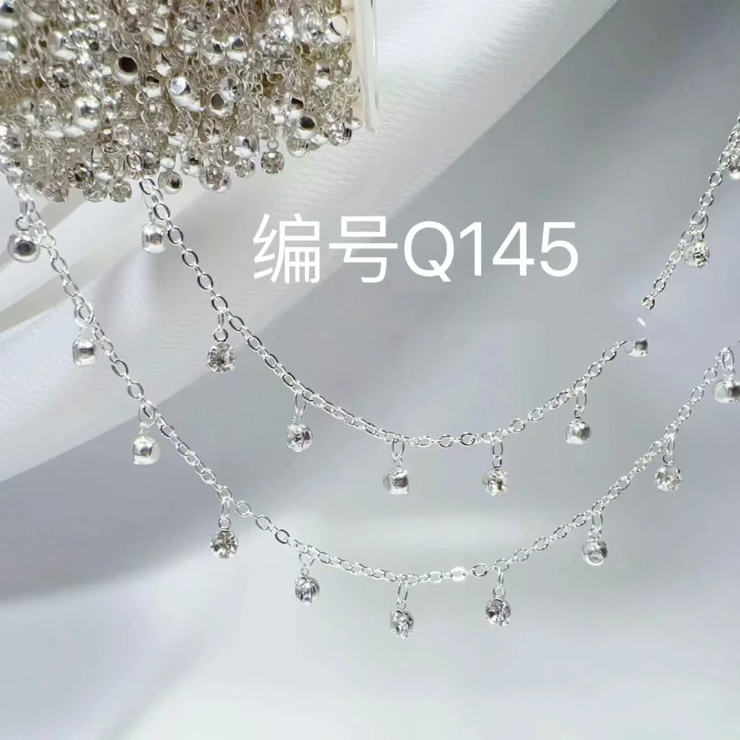 编号145 银白色245钻钻链条
