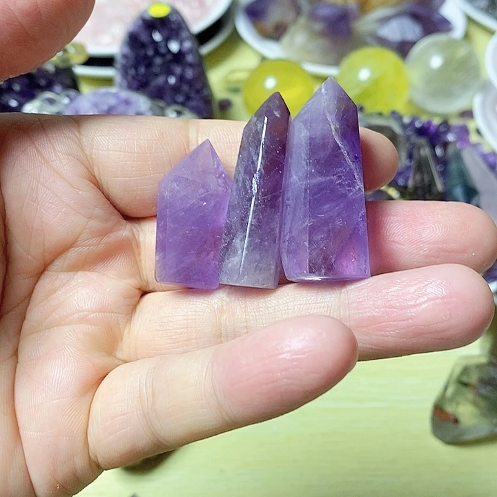 星***杳紫晶珠宝半成品未镶嵌不退换打孔加绳子