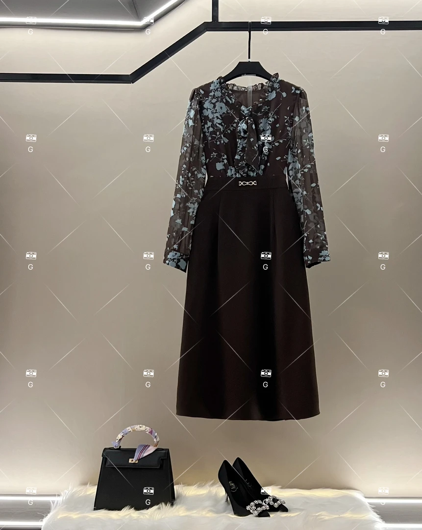 春夏丨设计师轻奢法式印花女士连衣裙 GS-57363