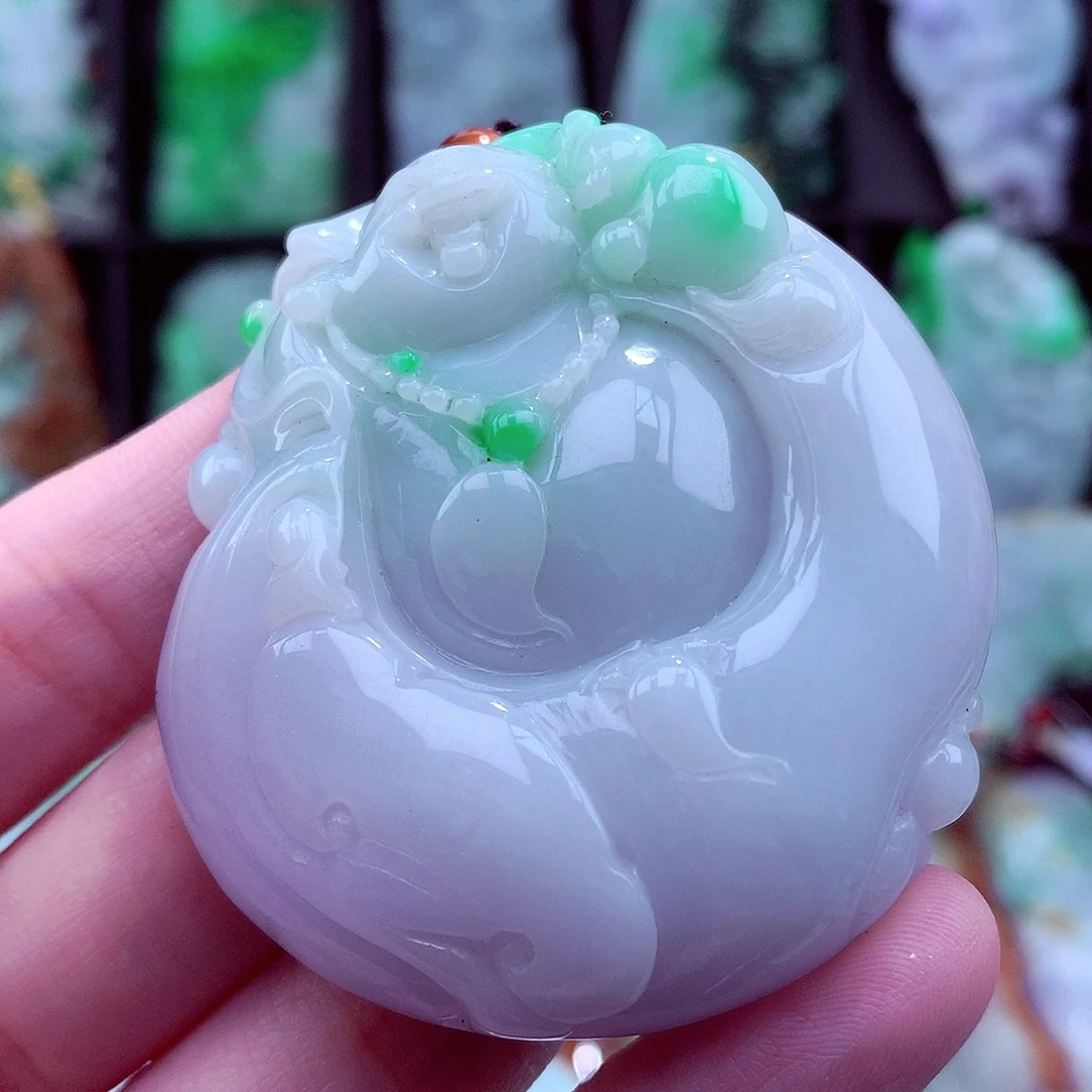 翡翠未镶嵌颈饰天然