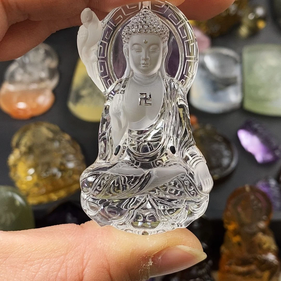 水晶天然水晶吊坠未镶嵌静****α