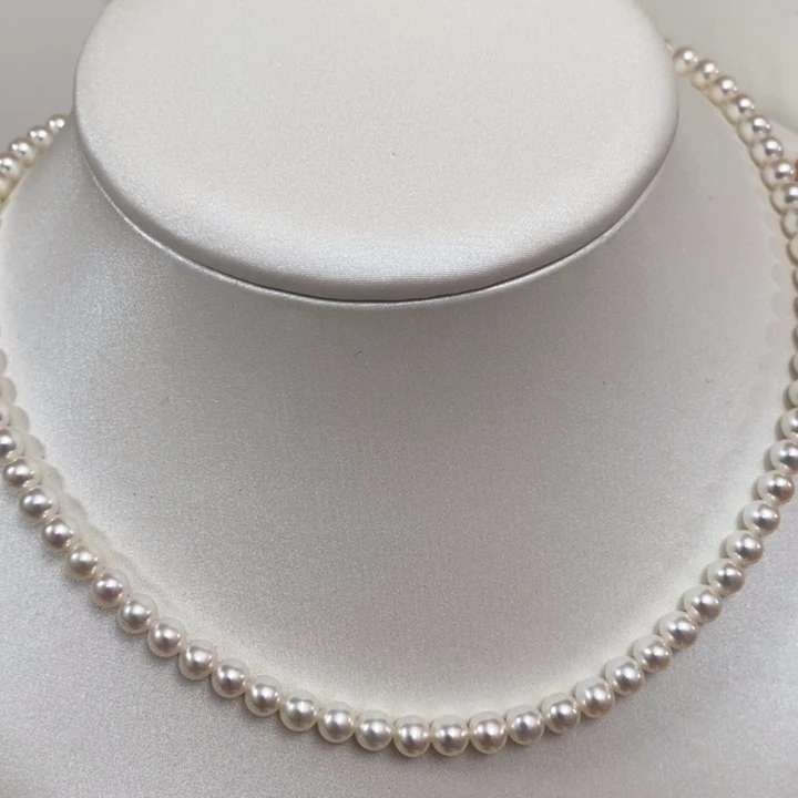 淡水珍珠颈饰银S925镶嵌5-5.5小米链