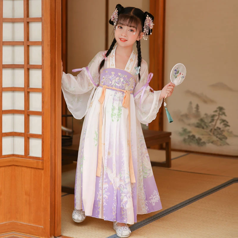 儿童汉服连衣裙紫色仙女库存不退换
