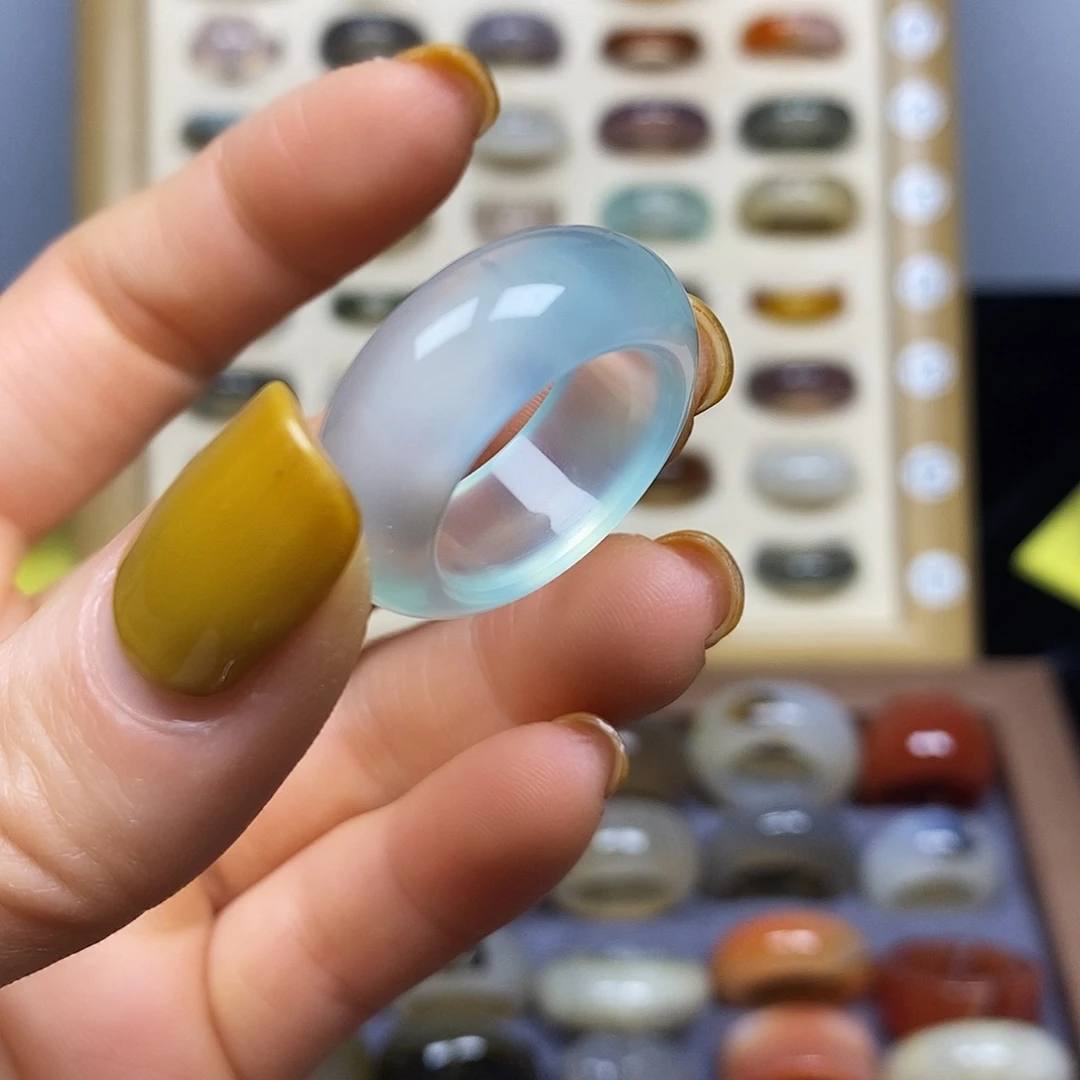 玛瑙/玉髓合金戒指港码18直径18.1