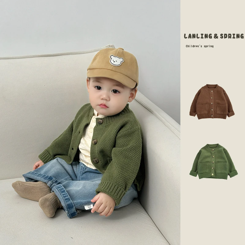 男童春秋季童装套装新款小童针织开衫外套宝宝韩版帅气百搭牛仔裤