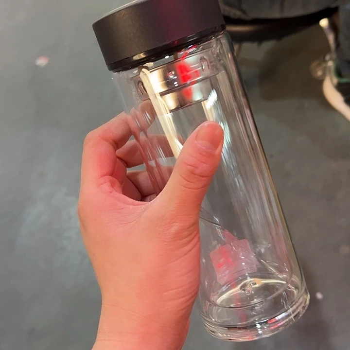 厚耀品牌双层340大力微瑕玻璃杯