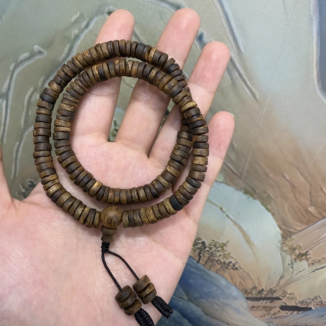 【琳琳推荐】奇楠老料片珠双圈 6-7mm锁骨链 随形多样性发一