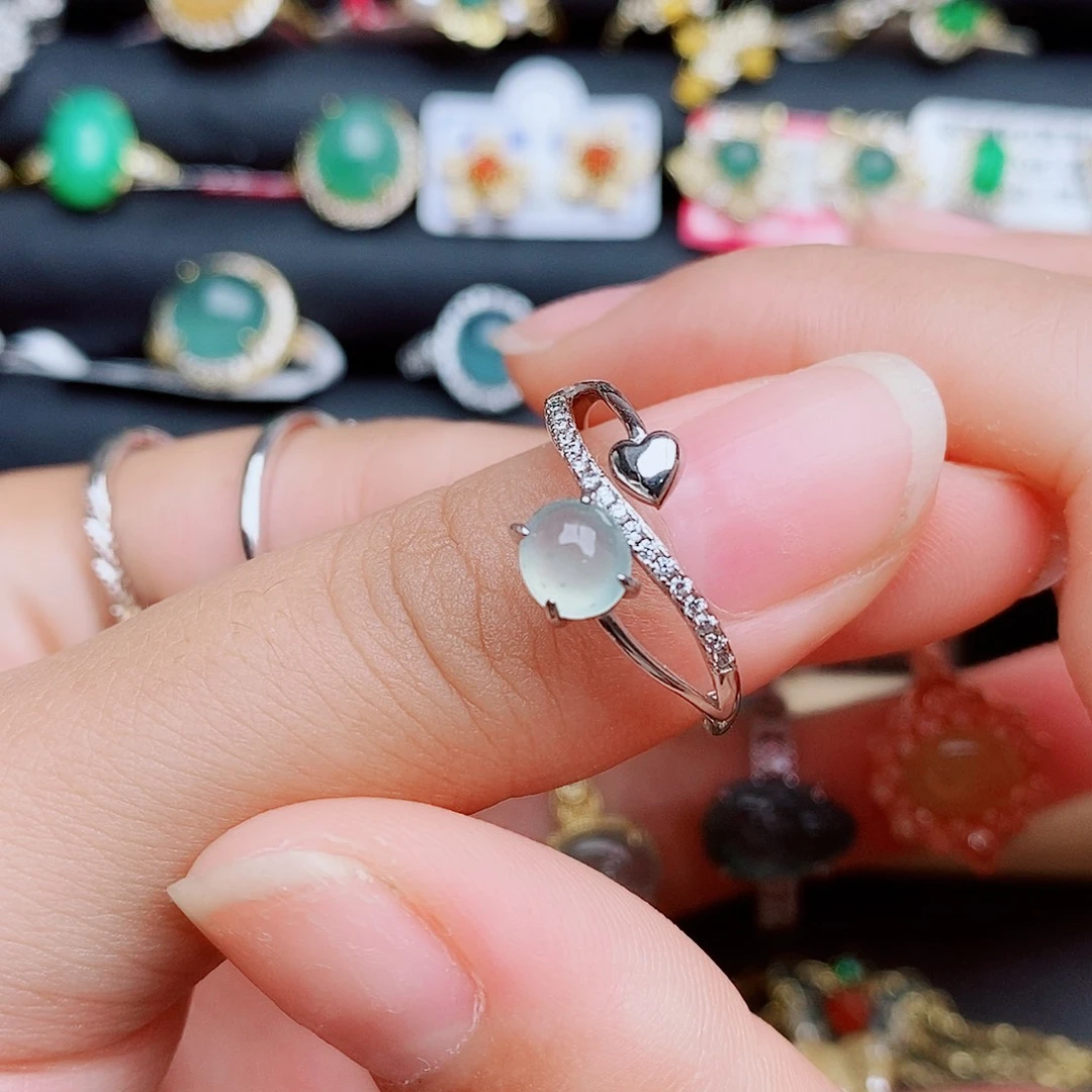 翡翠戒指银S925镶嵌惠**禾11111