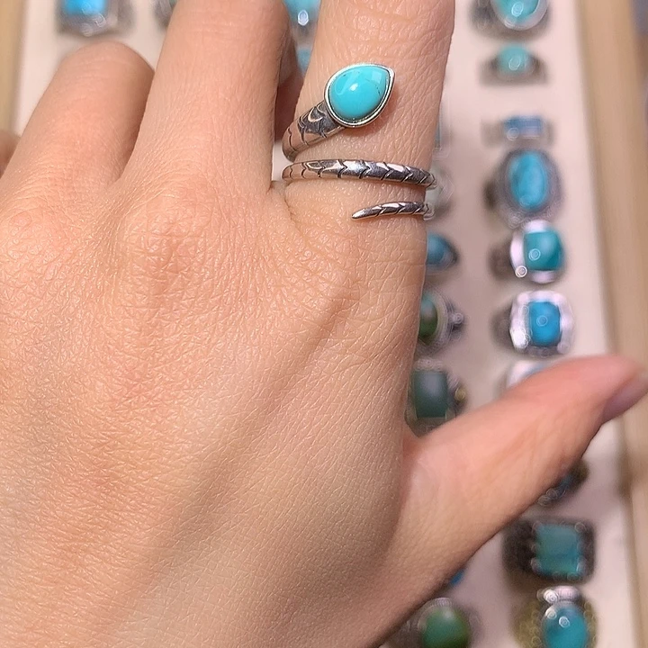 绿松石银S925镶嵌颈饰