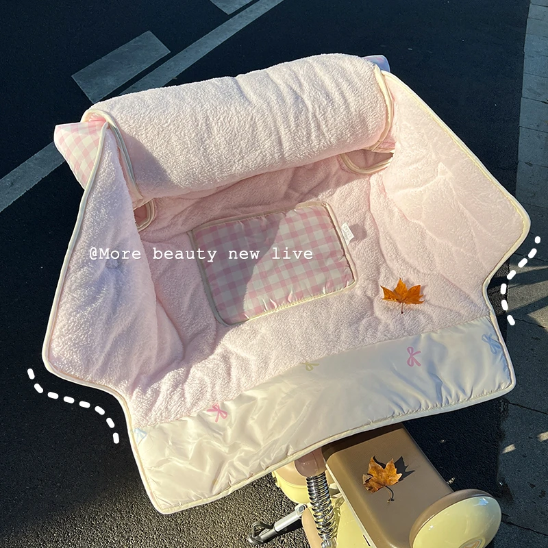 可爱电动车挡风被冬季加绒御寒加厚电瓶车摩托冬款防水保暖防风罩