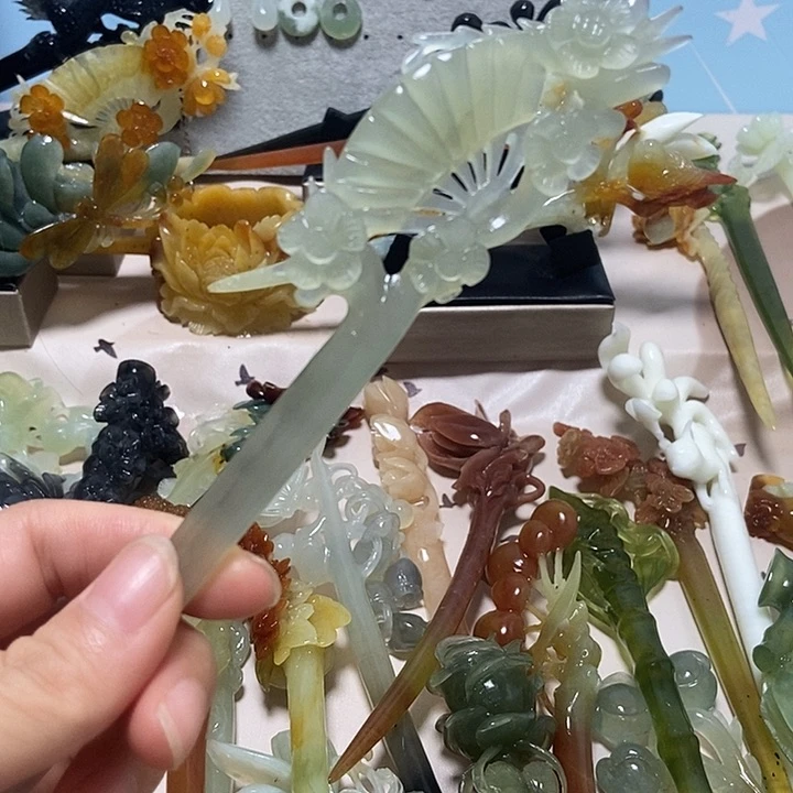 蛇纹石玉合金发簪