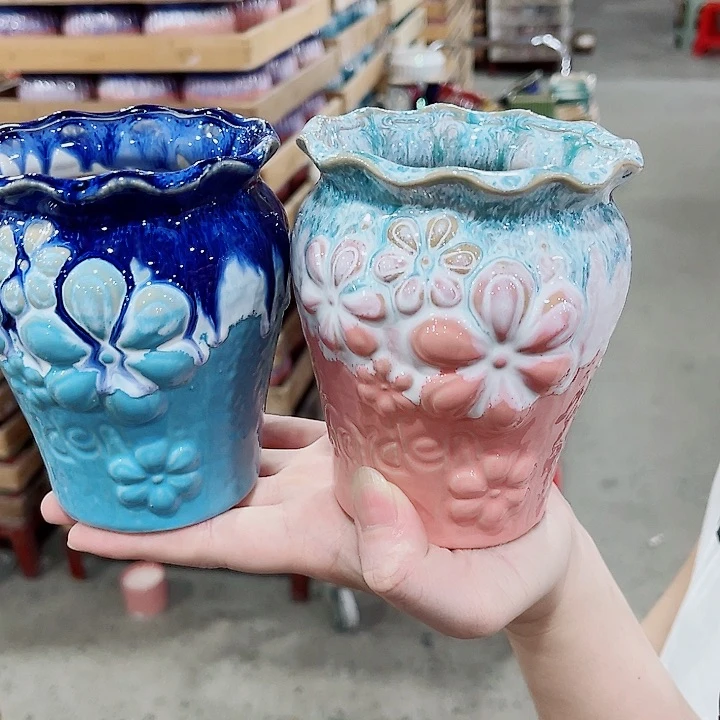 有孔，凑10元包邮陶瓷花盆发货！