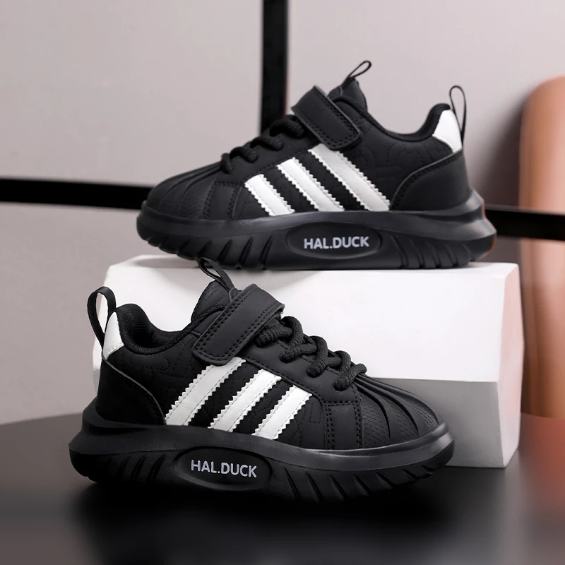 小黄鸭儿童板鞋休闲2025新款秋冬男童贝壳头小童鞋2-12岁宝宝鞋子