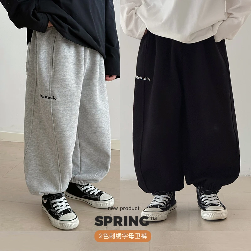 中大童春装运动卫裤ivan家童装2025新品男童女童长裤 伍 DZ4493