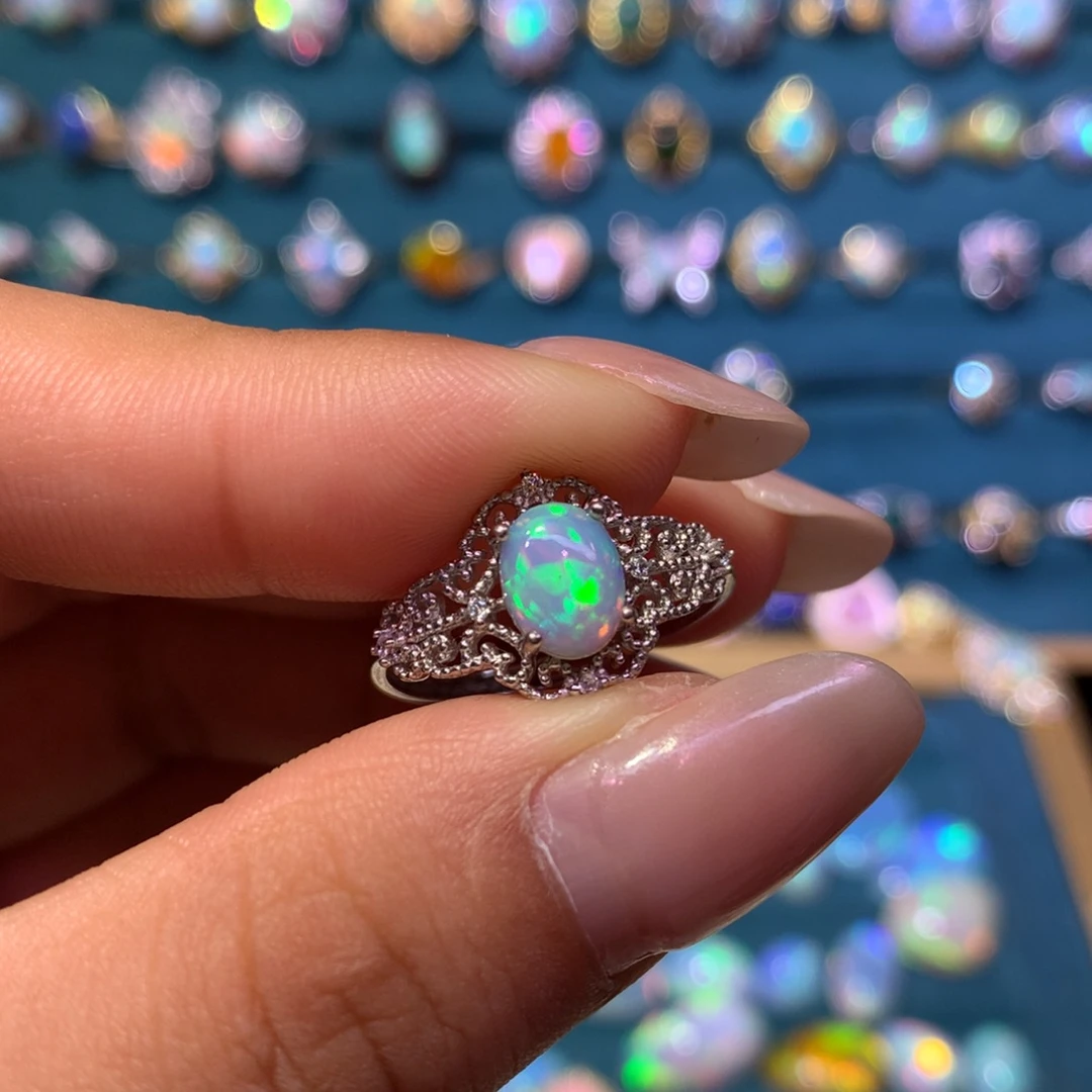 欧泊银S925镶嵌戒指款