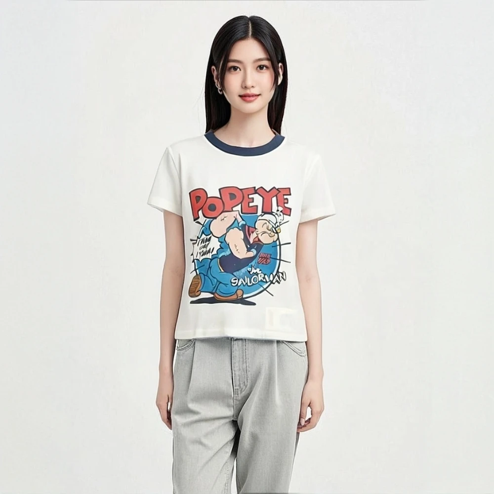 深圳南油【Miya】实拍大力水手印花休闲百搭夏季2025南油高端女装