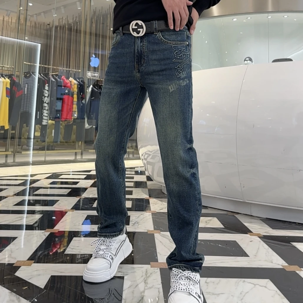 【欧洲街名品】2001双枪高品质欧货休闲百搭男士牛仔裤