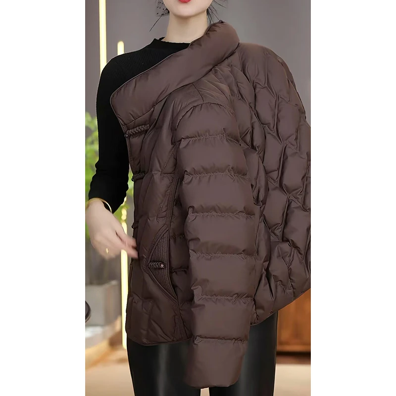 2024冬季新款复古时尚宽松大码小个子短款加厚羽绒服