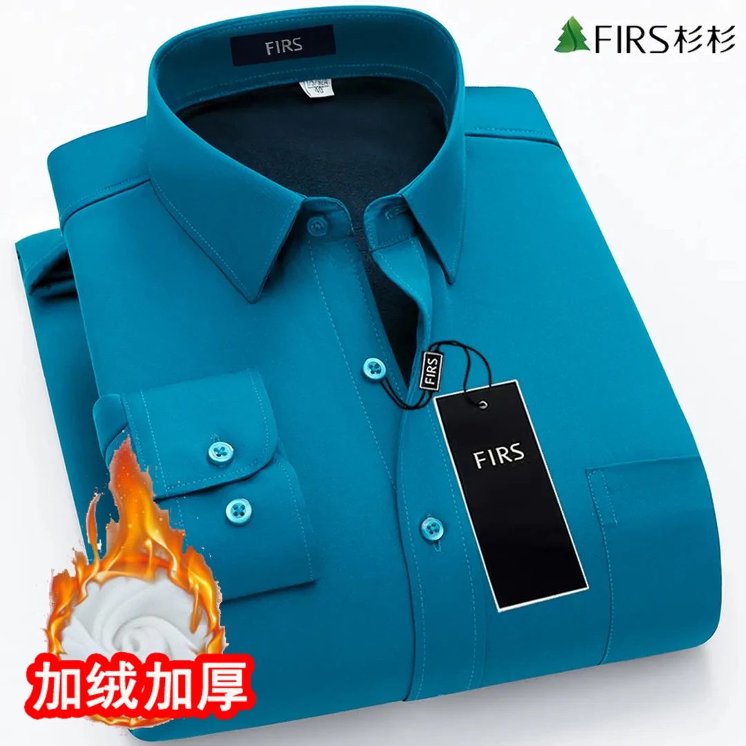 【加绒保暖】杉杉男士长袖衬衫2025冬季新款职业工装百搭免烫衬衣男