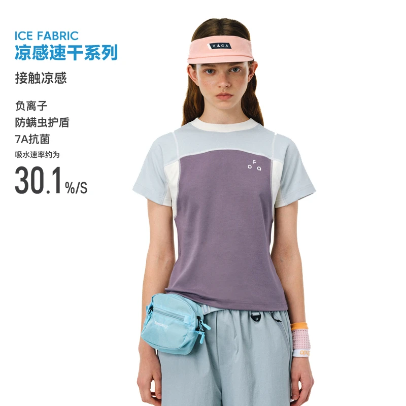 FPA速干7A抗菌凉感运动网球服短袖女t恤夏季新款圆领国潮修身半袖