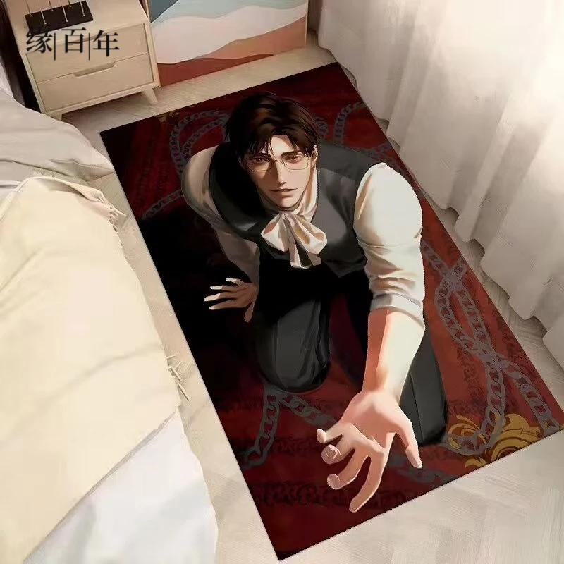游戏周边动漫地垫二次元卧室防滑床边毯长条飘窗地垫动漫人物脚垫