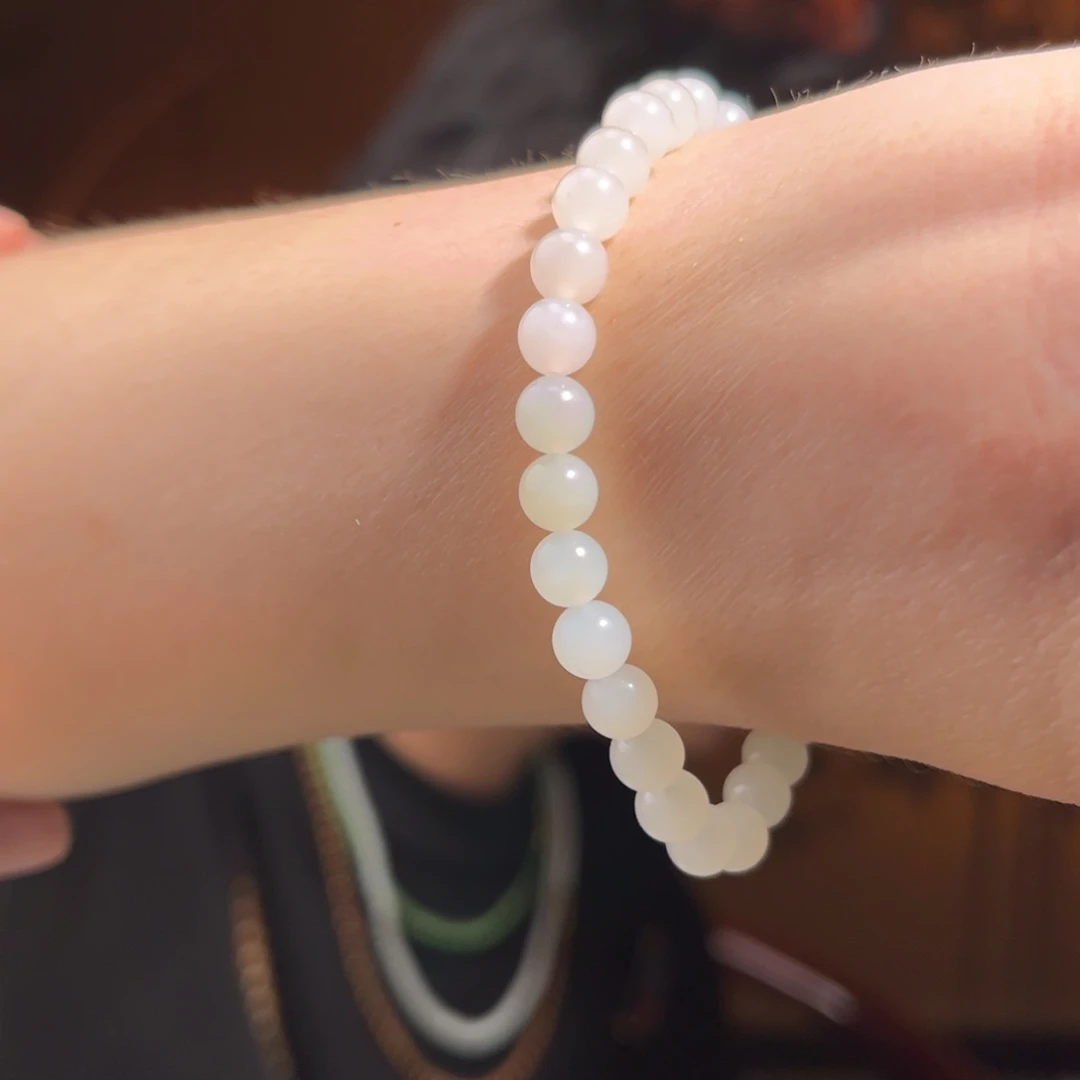 手串未镶嵌和田玉俄白6m m266