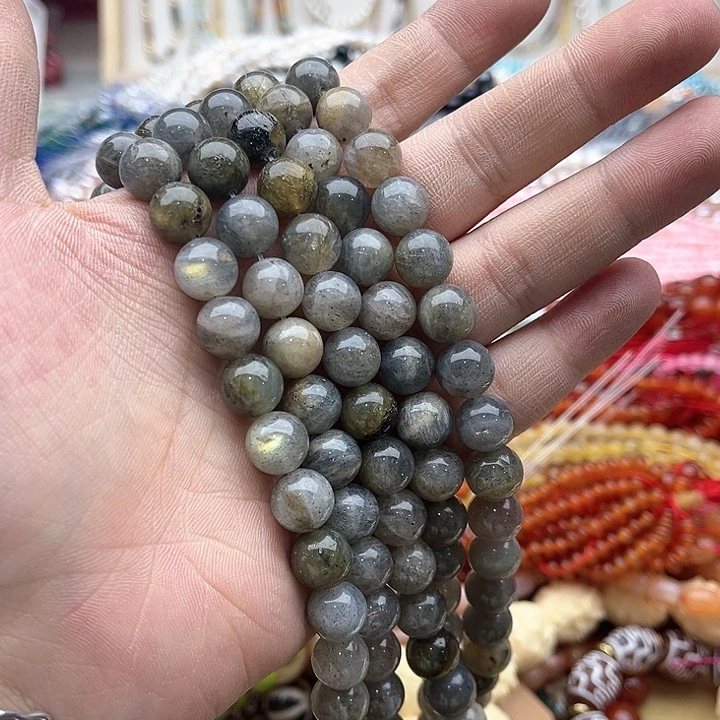 玛瑙/玉髓珠宝半成品未镶嵌一条10mm左右拉长石几颗有瑕