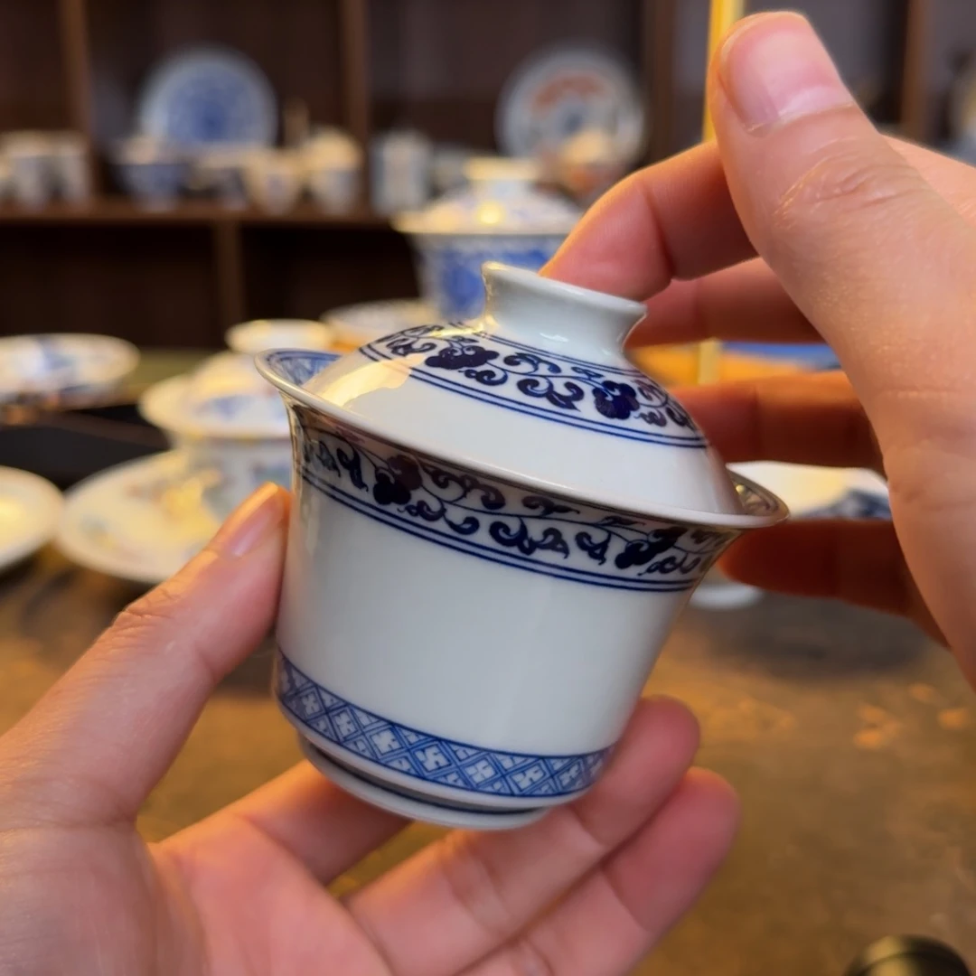 纯手工手绘青花陶瓷茶具