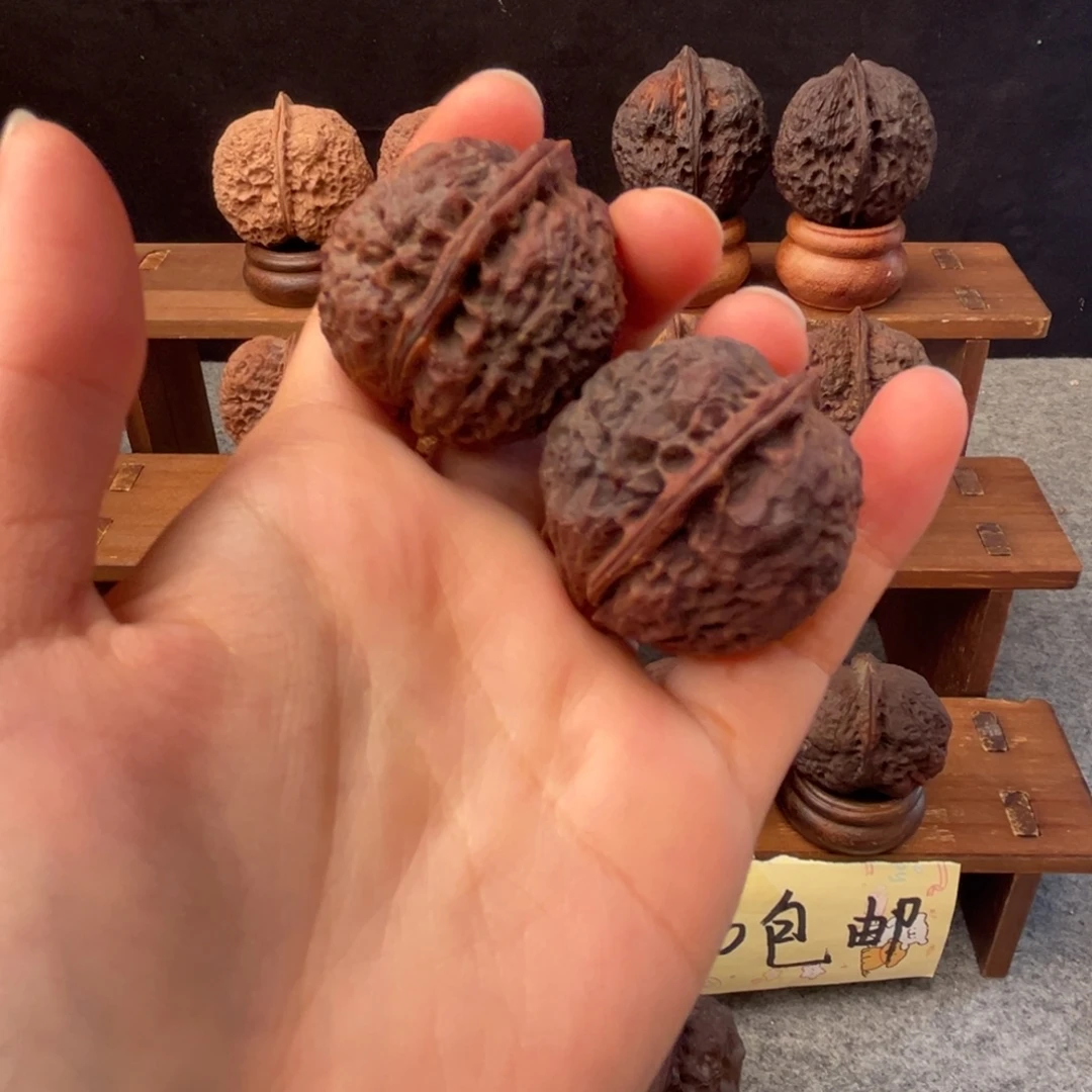 文玩核桃吊坠z荔枝纹元宝36mm
