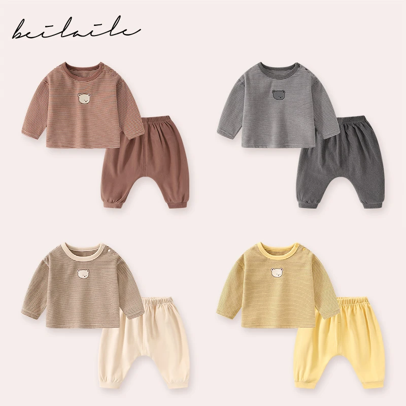 婴儿春秋宝宝长袖儿童休闲两件套男女童秋款小童D4