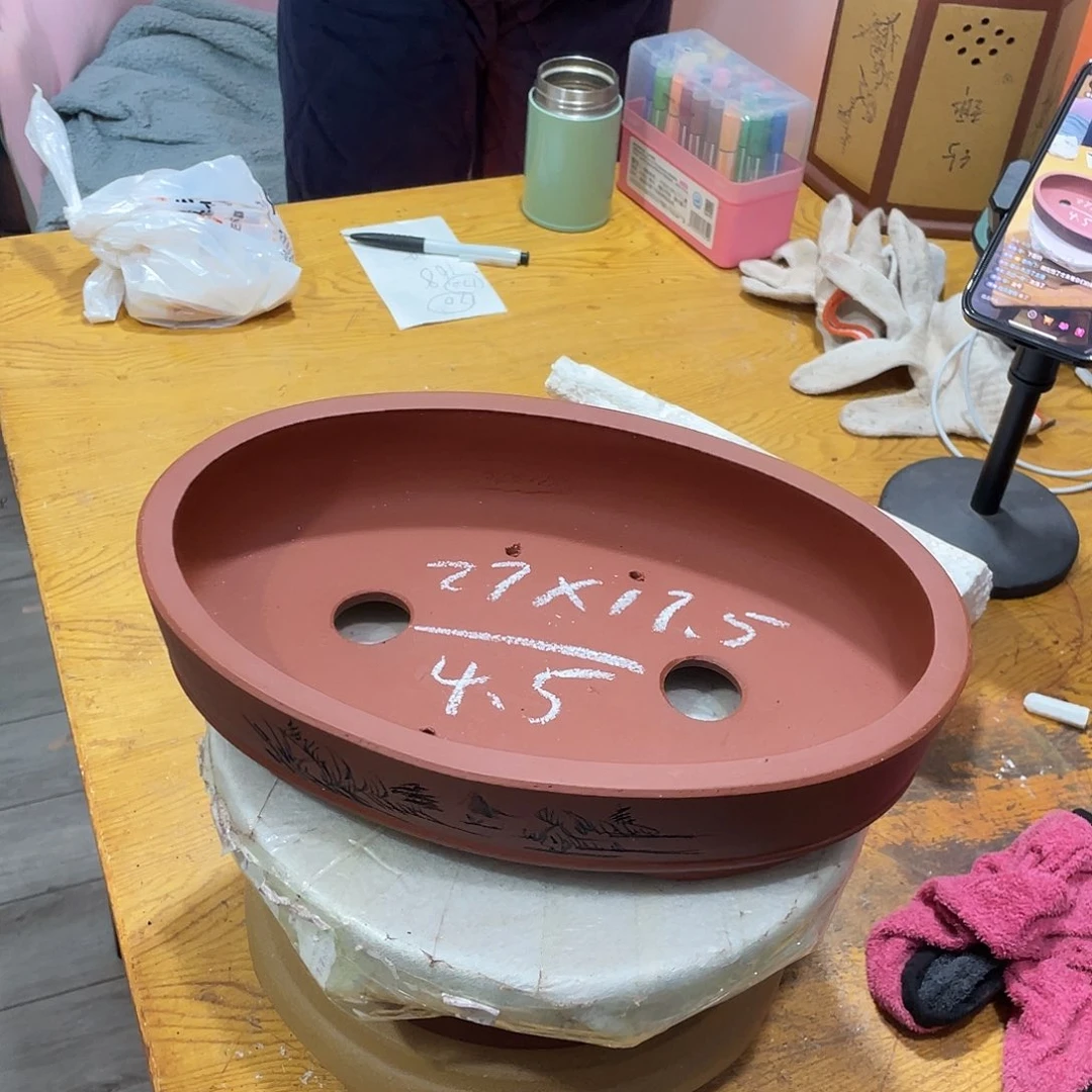 紫砂天心紫砂手工花盆