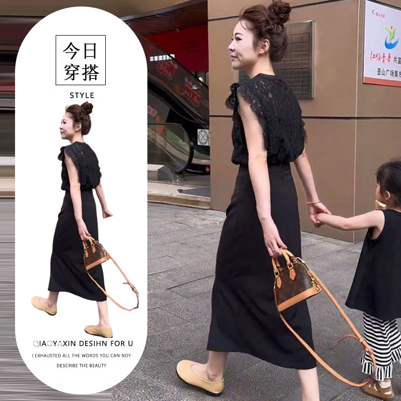 2025超火夏装一整套轻奢高级感时尚减龄蕾丝上衣半身裙两件套女