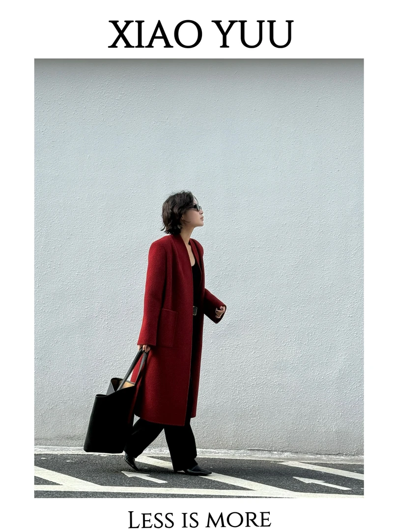 【小雨定制】2025新款爆款韩版气质长款双面羊毛大衣毛呢外套时尚