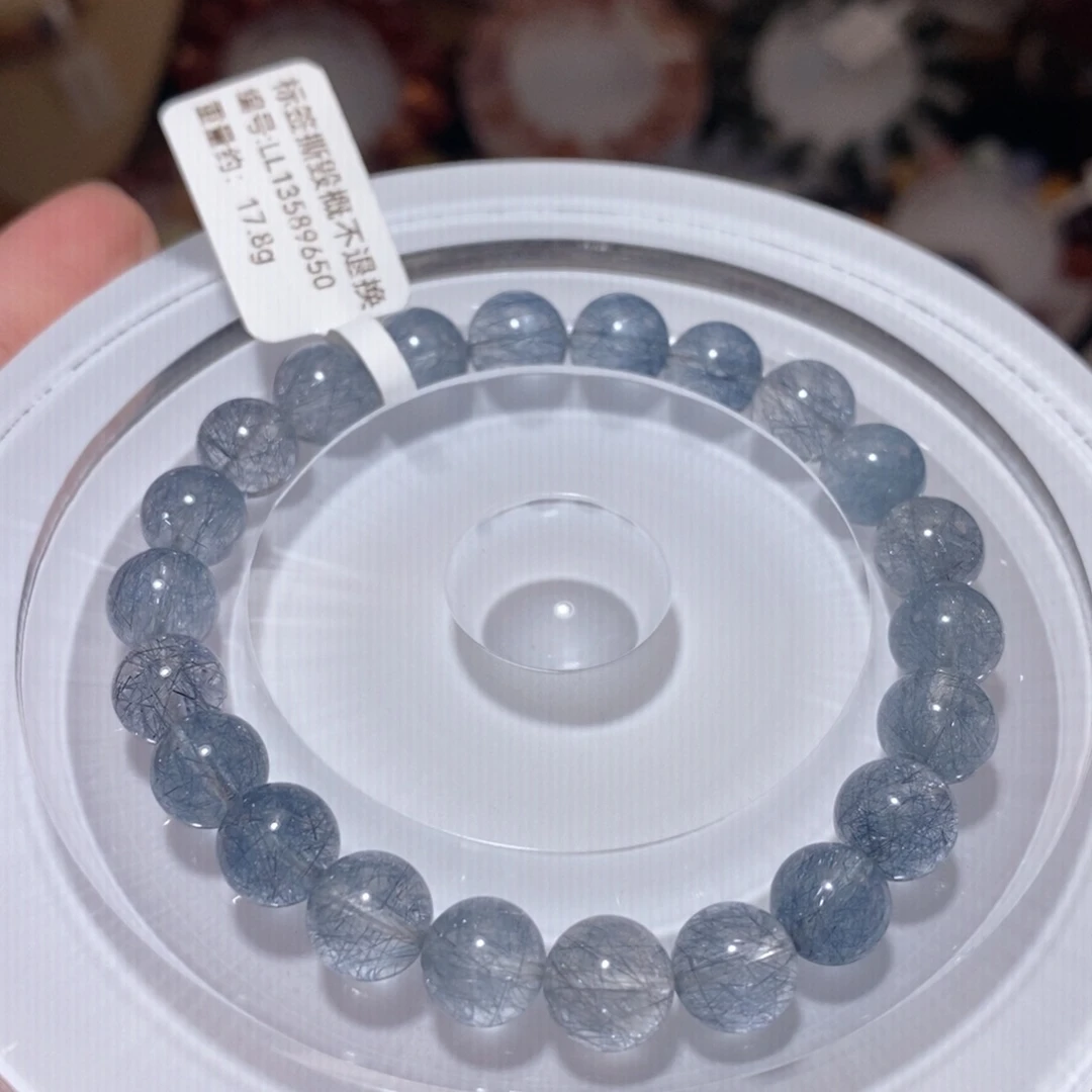 未镶嵌手链水晶F蓝兔毛8.3