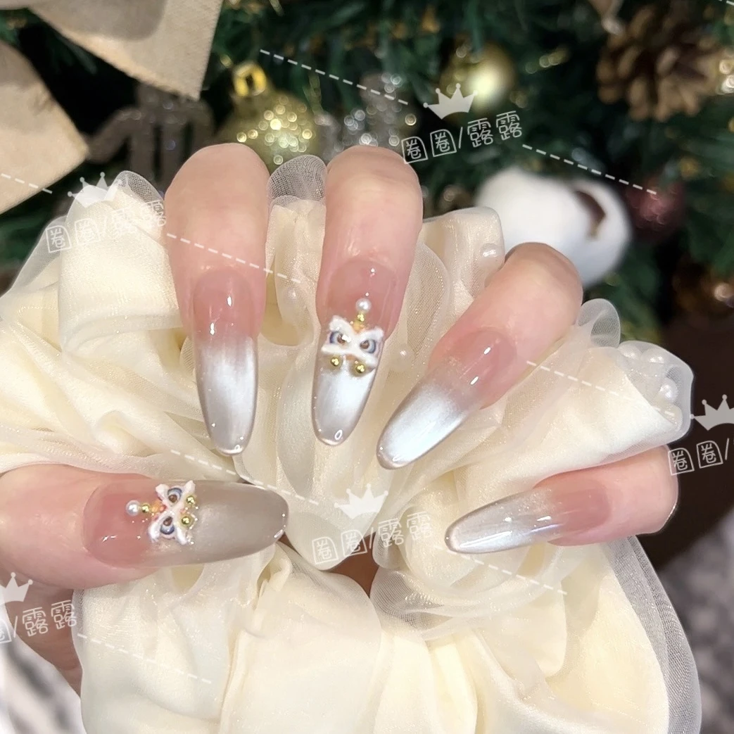 【 新年醒狮】秋冬款温柔轻奢穿戴甲高级纯手工气质纯欲ins风