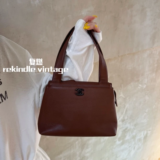 95新 Chanel/香奈儿 复燃精选/棕色Kelly单肩包