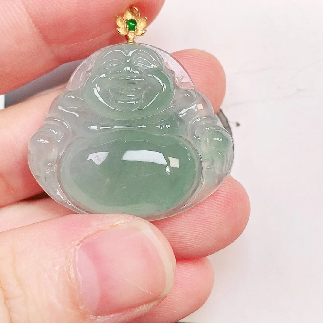 颈饰18K金镶嵌翡翠