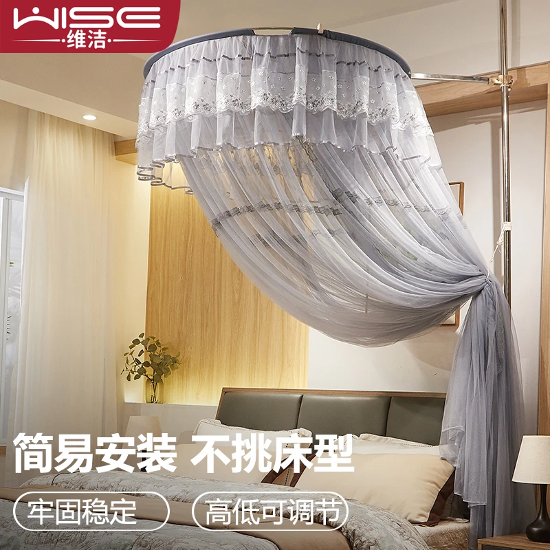天地杆蚊帐家用卧室2025新款1.8米x2米大床蚊帐吊挂顶免安装支架