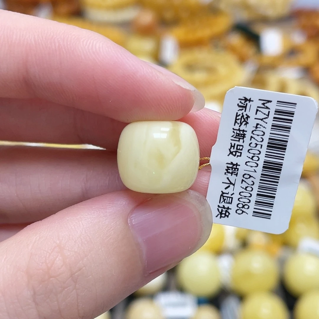 蜜蜡未镶嵌珠宝奇石老型珠满蜡浓蜡13.8m m