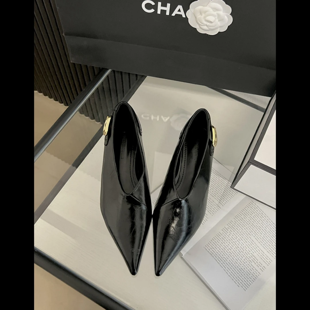 香港 Lin Lang伦哥私定 低跟法式复古时尚百搭尖头女单鞋A30#